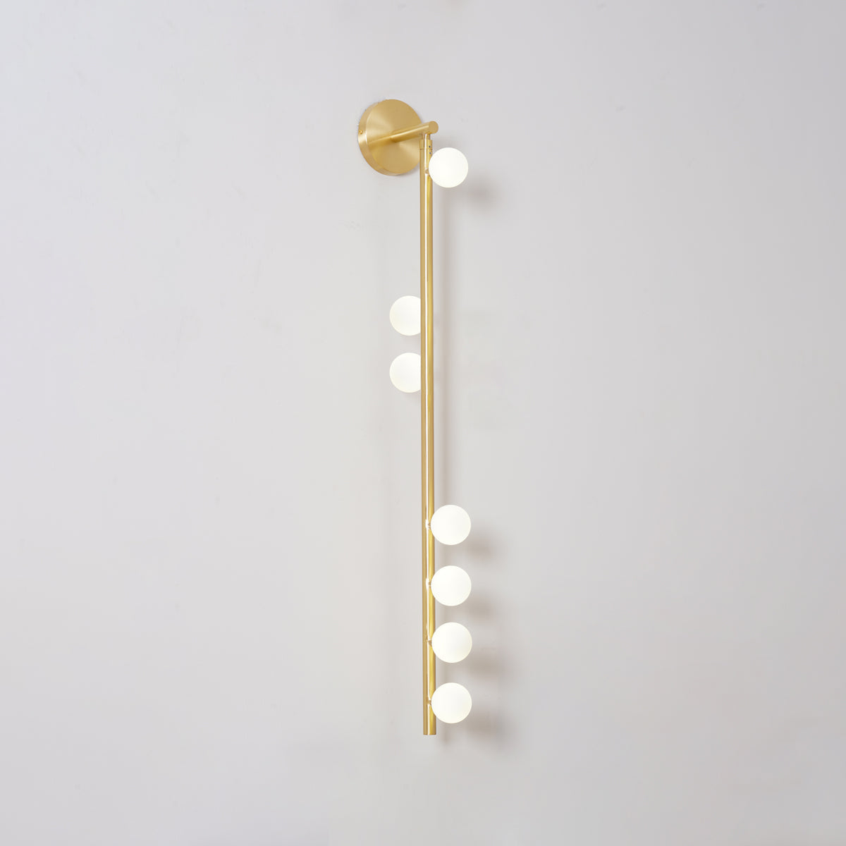 Brass Glass Tube Wall Lamp - Elegant Design with Adjustable Lighting