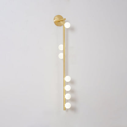 Brass Glass Tube Wall Lamp - Elegant Design with Adjustable Lighting