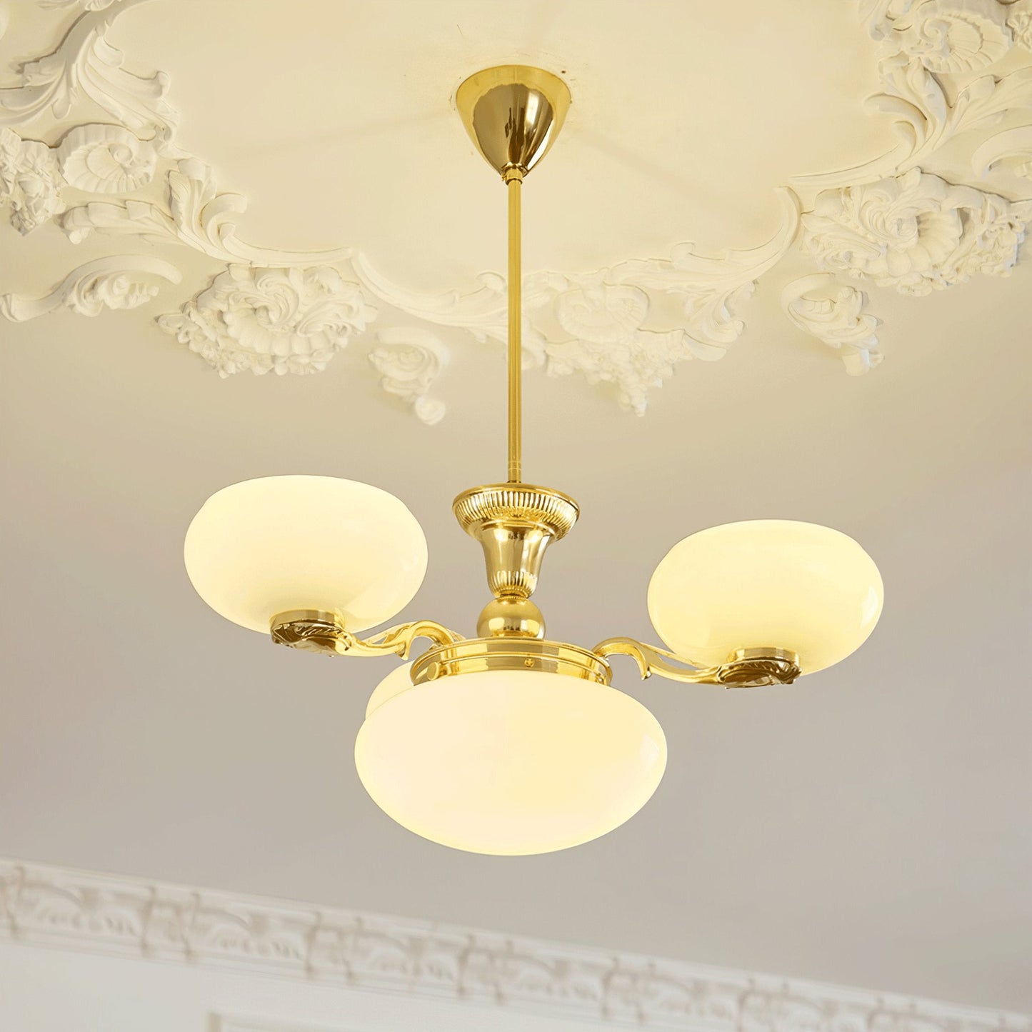 Brass Radiance Orb Chandelier - Adjustable Height, LED Compatible