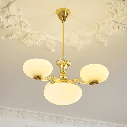 Brass Radiance Orb Chandelier - Adjustable Height, LED Compatible