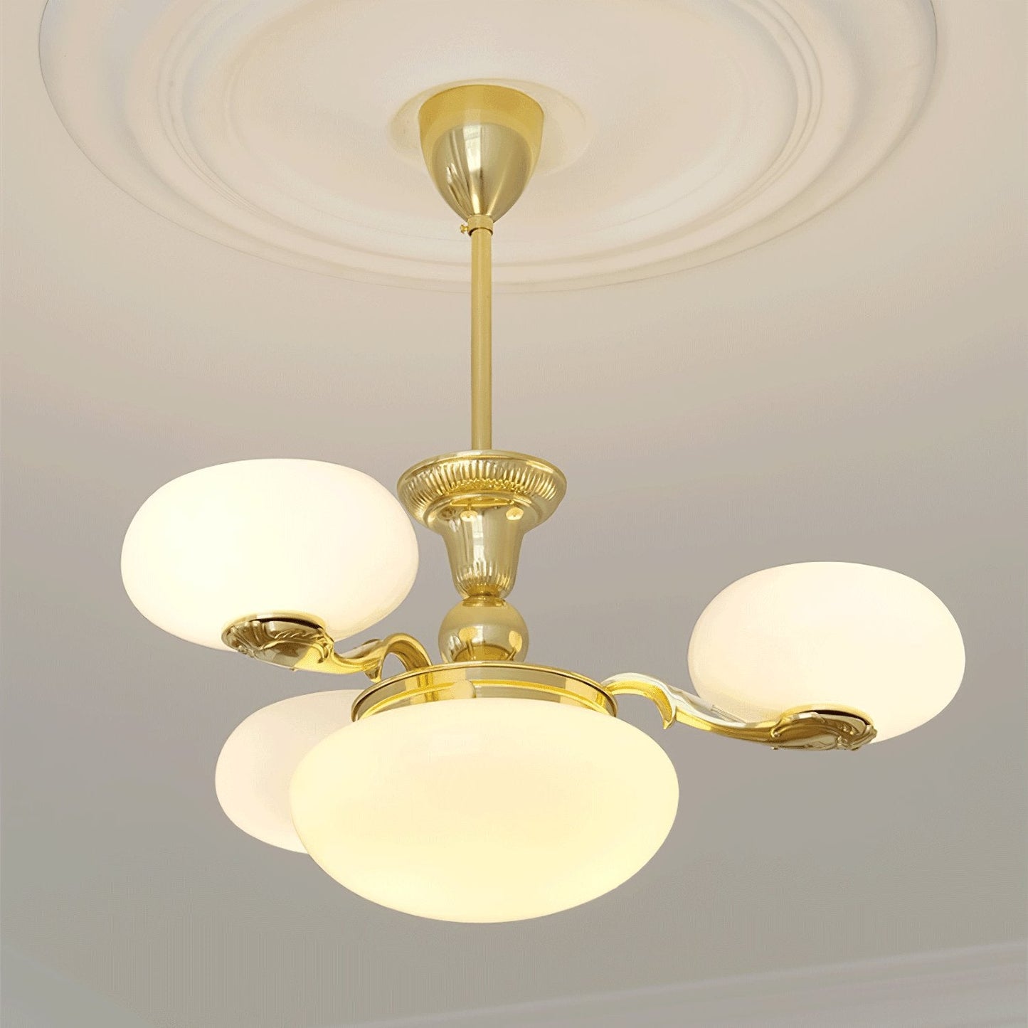 Brass Radiance Orb Chandelier - Adjustable Height, LED Compatible