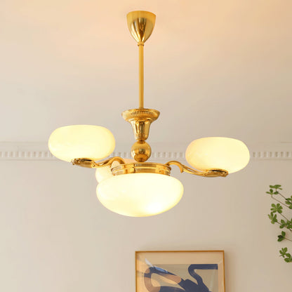 Brass Radiance Orb Chandelier - Adjustable Height, LED Compatible