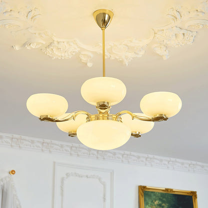 Brass Radiance Orb Chandelier - Adjustable Height, LED Compatible