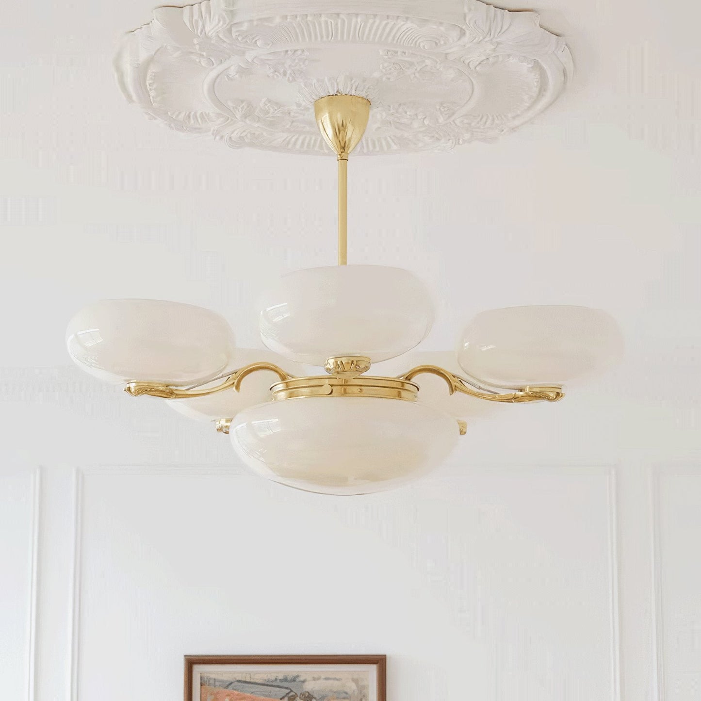 Brass Radiance Orb Chandelier - Adjustable Height, LED Compatible