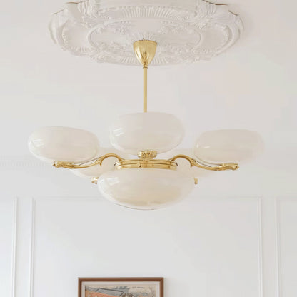 Brass Radiance Orb Chandelier - Adjustable Height, LED Compatible