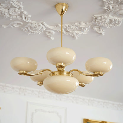 Brass Radiance Orb Chandelier - Adjustable Height, LED Compatible