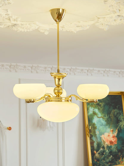 Brass Radiance Orb Chandelier - Adjustable Height, LED Compatible