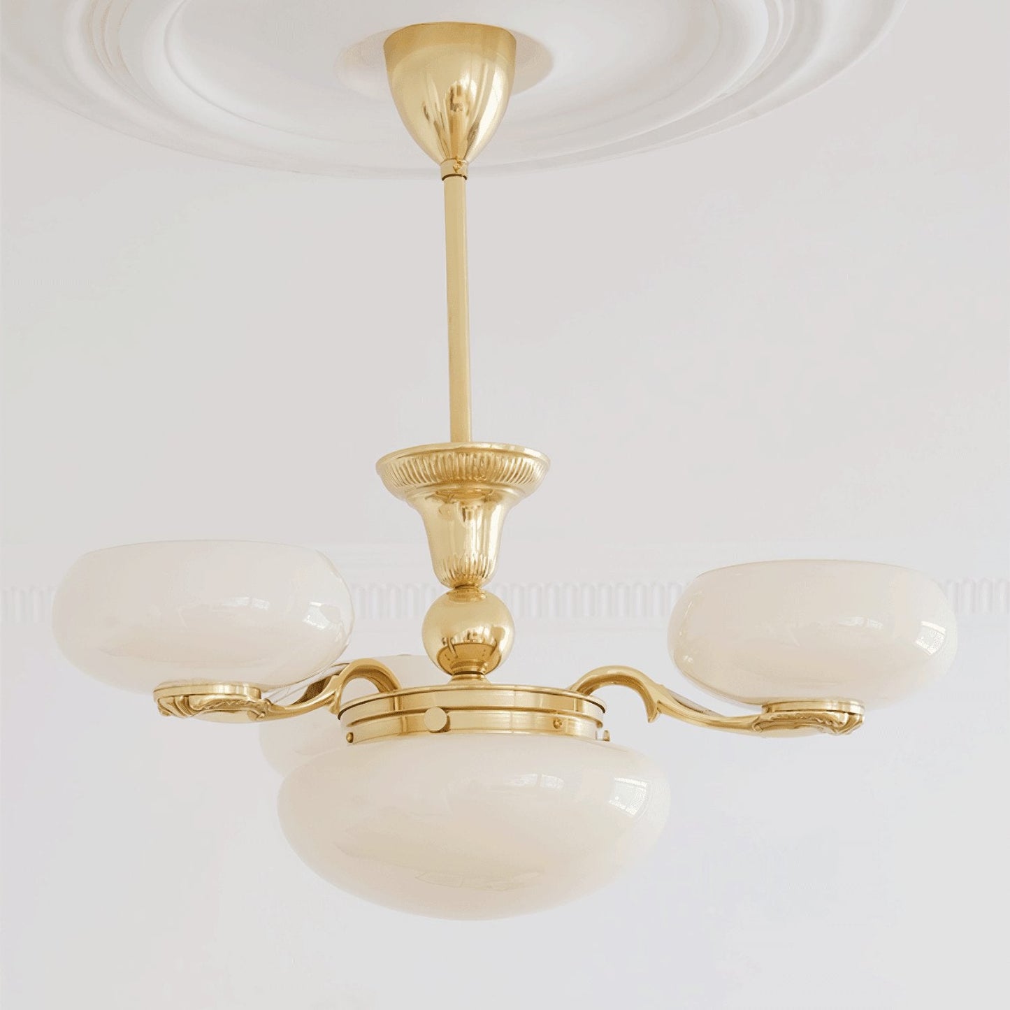Brass Radiance Orb Chandelier - Adjustable Height, LED Compatible