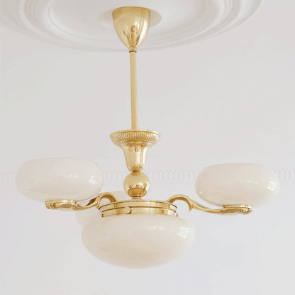 Brass Radiance Orb Chandelier - Adjustable Height, LED Compatible