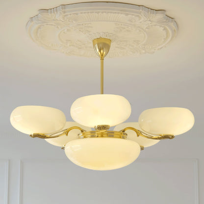 Brass Radiance Orb Chandelier - Adjustable Height, LED Compatible