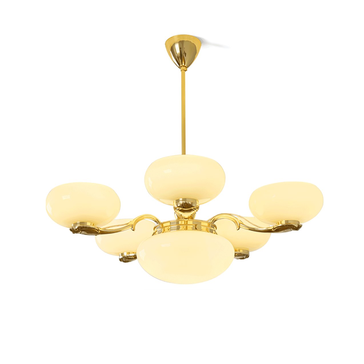 Brass Radiance Orb Chandelier - Adjustable Height, LED Compatible