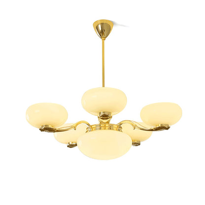Brass Radiance Orb Chandelier - Adjustable Height, LED Compatible