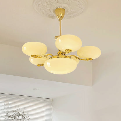 Brass Radiance Orb Chandelier - Adjustable Height, LED Compatible