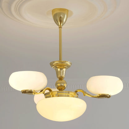 Brass Radiance Orb Chandelier - Adjustable Height, LED Compatible