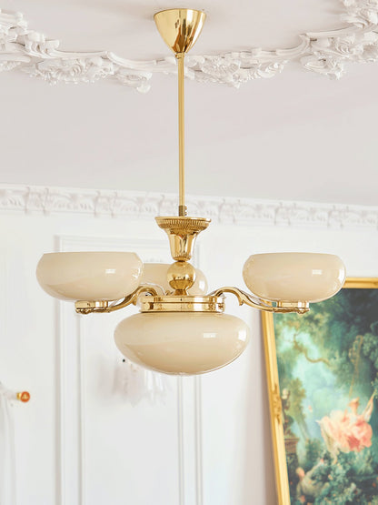 Brass Radiance Orb Chandelier - Adjustable Height, LED Compatible