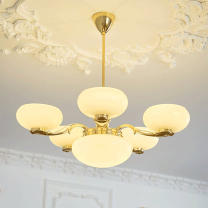 Brass Radiance Orb Chandelier - Adjustable Height, LED Compatible