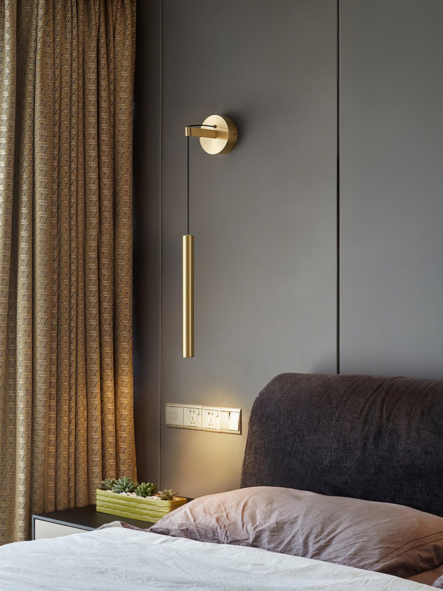 Brass Line Wall Light - Adjustable Angle & Energy-Efficient LED