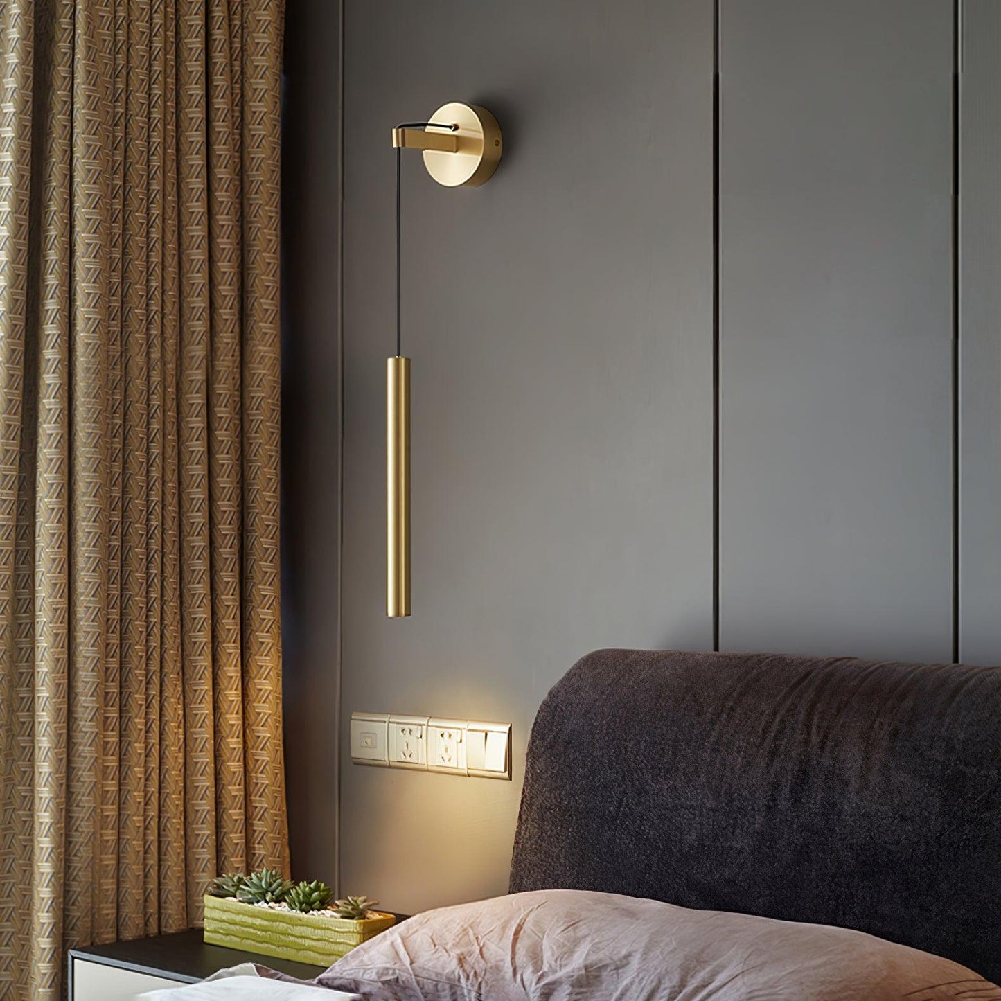 Brass Line Wall Light - Adjustable Angle & Energy-Efficient LED