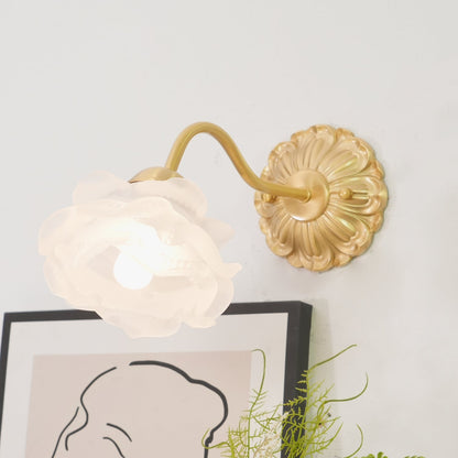 Brass Rose Wall Light - Elegant Design with Adjustable Brightness