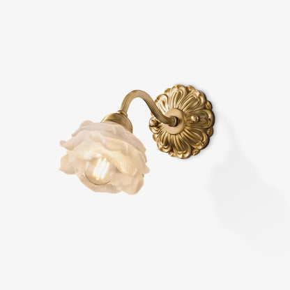 Brass Rose Wall Light - Elegant Design with Adjustable Brightness