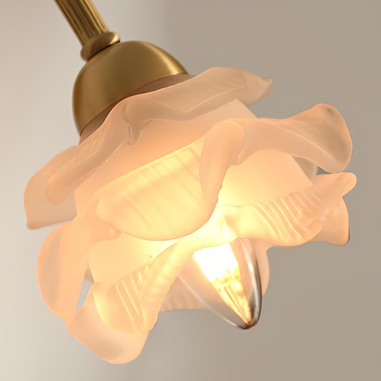 Brass Rose Wall Light - Elegant Design with Adjustable Brightness