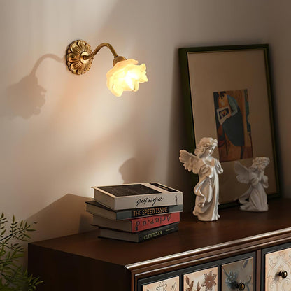 Brass Rose Wall Light - Elegant Design with Adjustable Brightness
