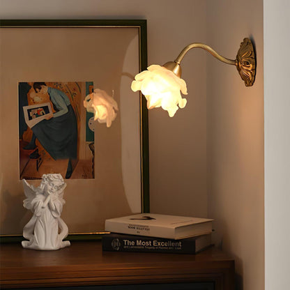 Brass Rose Wall Light - Elegant Design with Adjustable Brightness