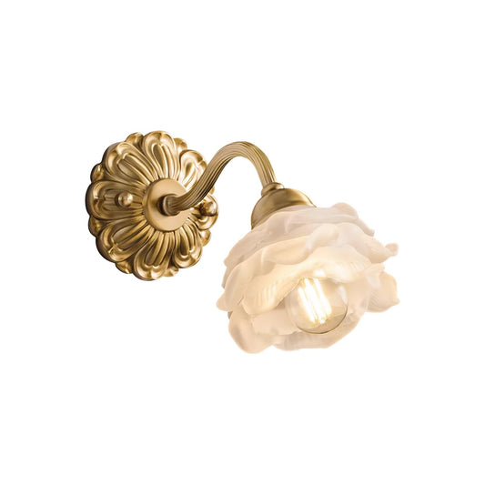 Brass Rose Wall Light - Elegant Design with Adjustable Brightness