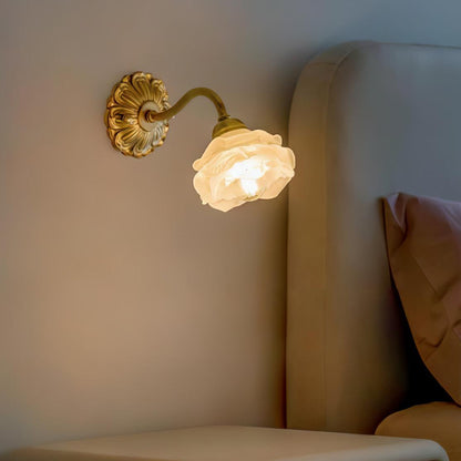 Brass Rose Wall Light - Elegant Design with Adjustable Brightness