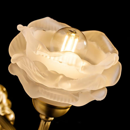 Brass Rose Wall Light - Elegant Design with Adjustable Brightness
