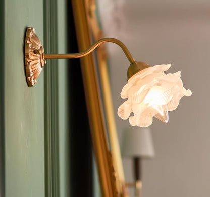 Brass Rose Wall Light - Elegant Design with Adjustable Brightness