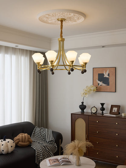 Elegant Bravado Chandelier - Crystal Accents & Adjustable Height
