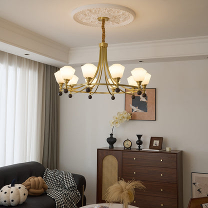 Elegant Bravado Chandelier - Crystal Accents & Adjustable Height