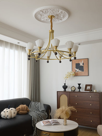 Elegant Bravado Chandelier - Crystal Accents & Adjustable Height