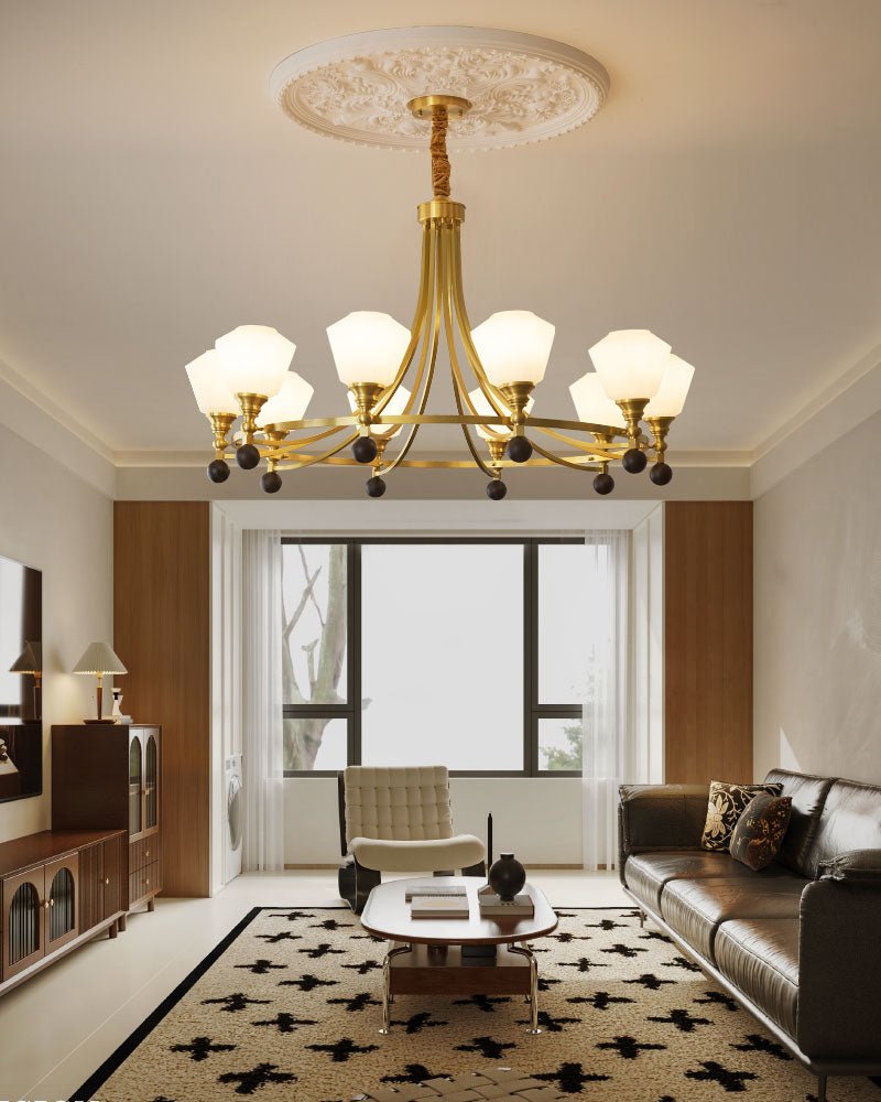 Elegant Bravado Chandelier - Crystal Accents & Adjustable Height