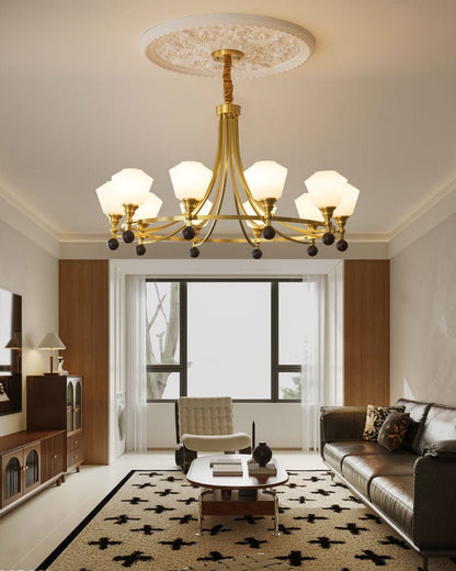 Elegant Bravado Chandelier - Crystal Accents & Adjustable Height