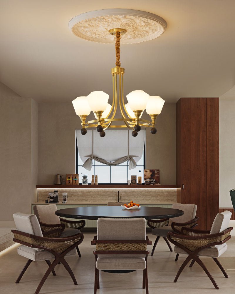 Elegant Bravado Chandelier - Crystal Accents & Adjustable Height