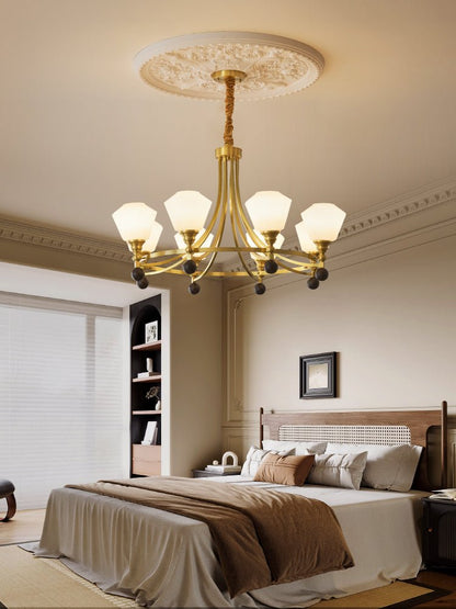 Elegant Bravado Chandelier - Crystal Accents & Adjustable Height