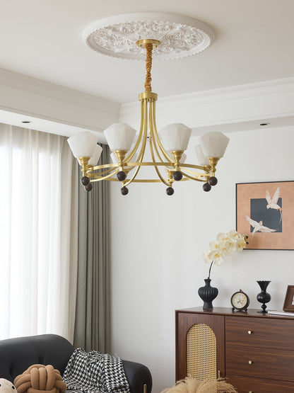 Elegant Bravado Chandelier - Crystal Accents & Adjustable Height