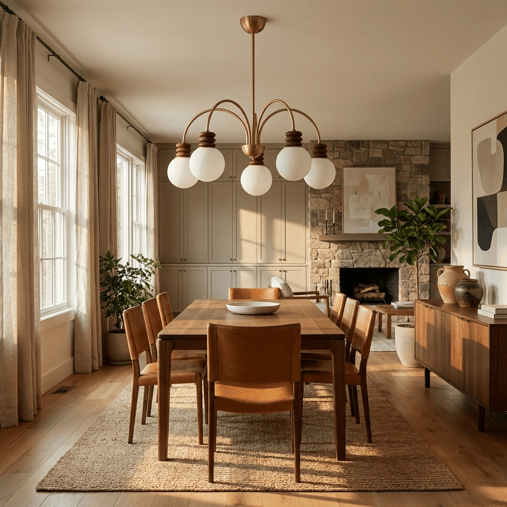 Bravelle Arc Chandelier - Modern Design, Adjustable Height, LED Compat