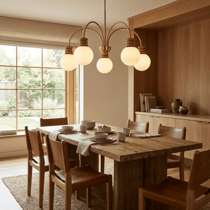 Bravelle Arc Chandelier - Modern Design, Adjustable Height, LED Compat