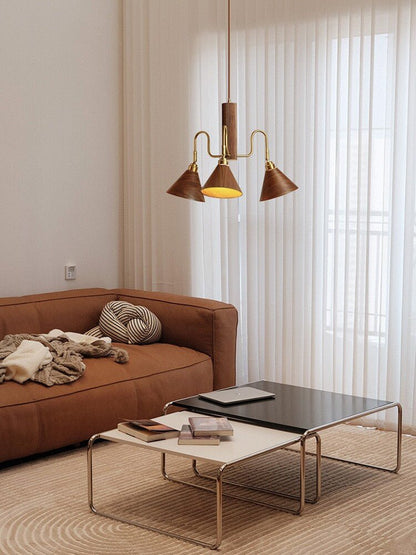 Bravik Wood Chandelier - Elegant Design with Adjustable Height & LED C