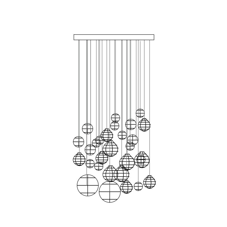 Breath of Light Customizable Chandelier with Dimmable LED and Elegant