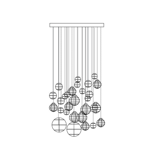 Breath of Light Customizable Chandelier with Dimmable LED and Elegant