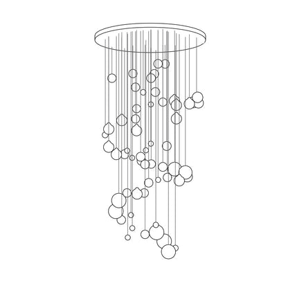 Breath of Light Customizable Chandelier with Dimmable LED and Elegant