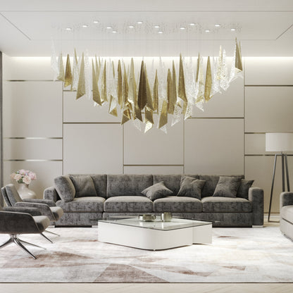 Elegant Breeze Chandelier - Adjustable Height, Energy-Efficient LED Li