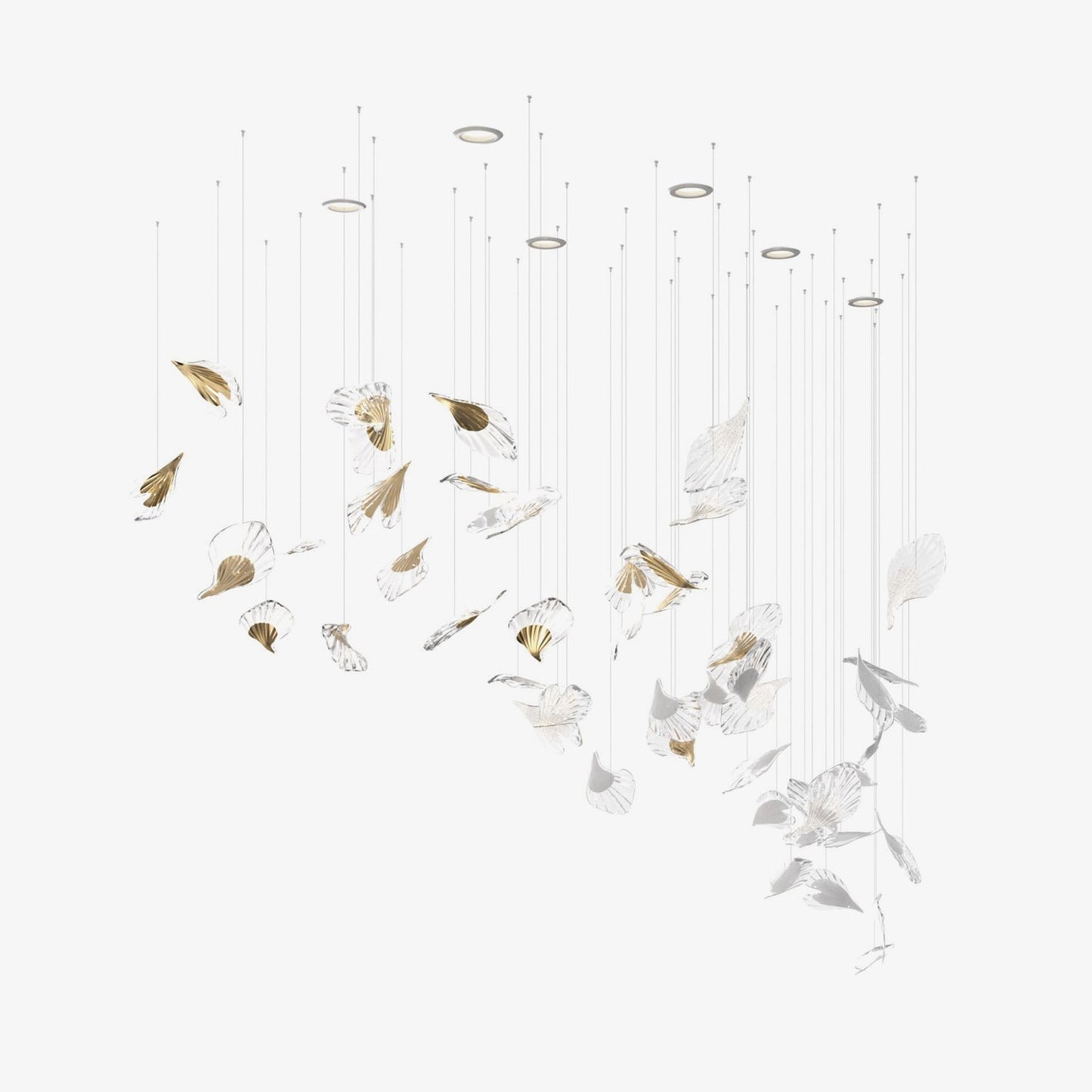 Breezeleaf Modern Chandelier with Adjustable LED Lighting & Elegant De