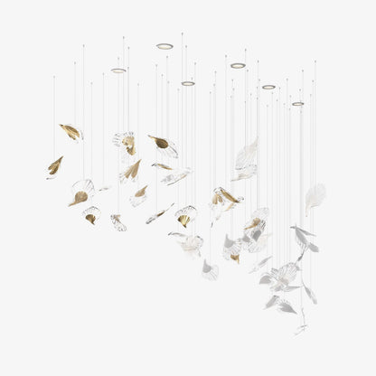 Breezeleaf Modern Chandelier with Adjustable LED Lighting & Elegant De