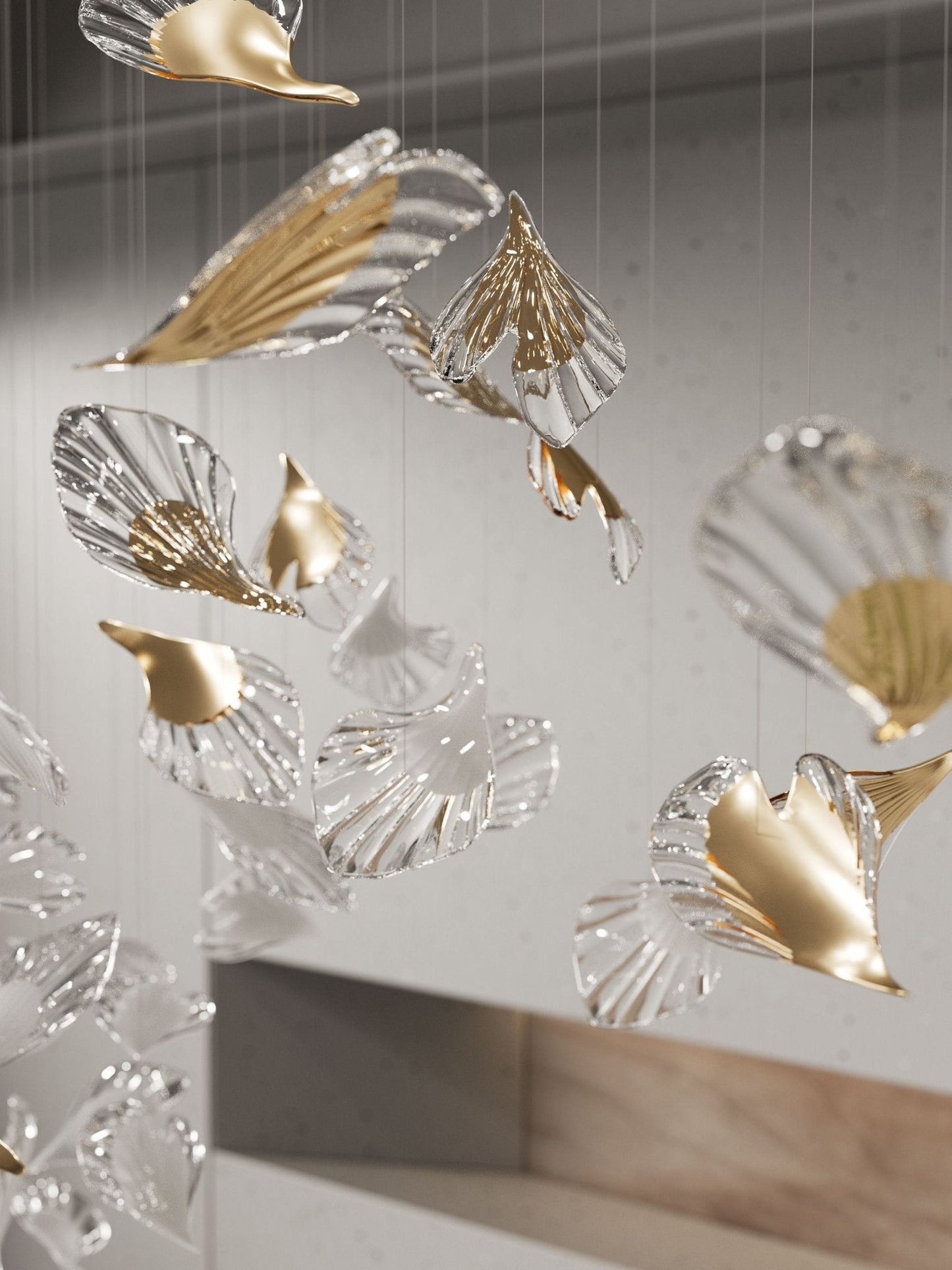 Breezeleaf Modern Chandelier with Adjustable LED Lighting & Elegant De