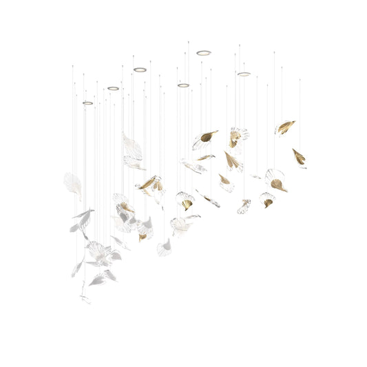 Breezeleaf Modern Chandelier with Adjustable LED Lighting & Elegant De